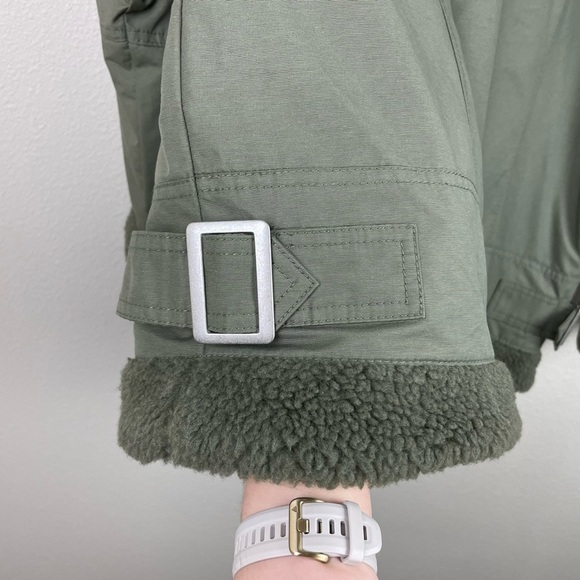 Old Navy Women's Large Sherpa-Lined Utility Jacket Dill Caper Green Coat - Picture 14 of 16